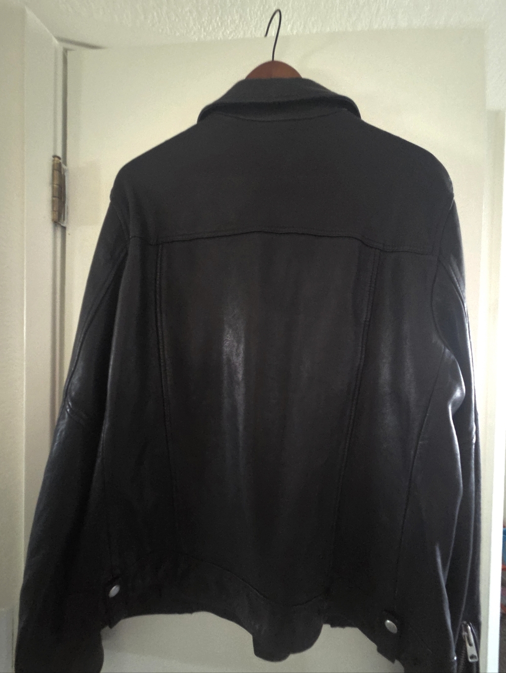 ALL SAINT'S Black Lamb Leather Biker Jacket - Men's Never Worn Looks Brandnew - Picture 8 of 8
